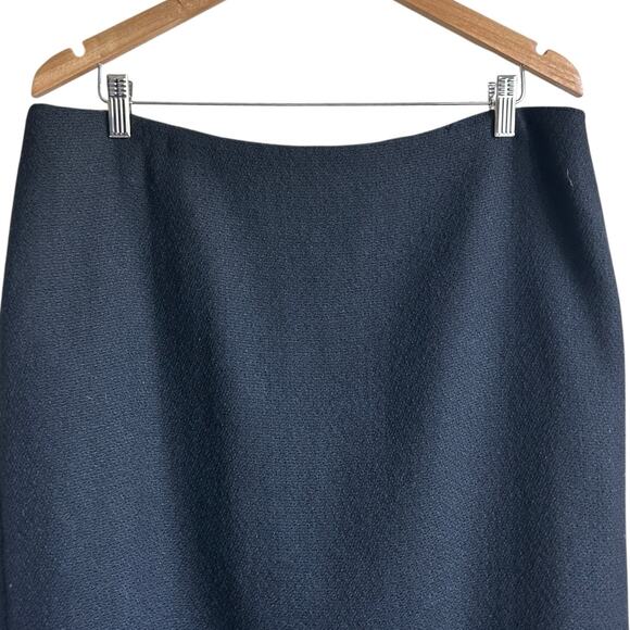 Talbots Women Midi Pencil Skirt 16 Black Textured Wool Blend Career Classic - Picture 9 of 10